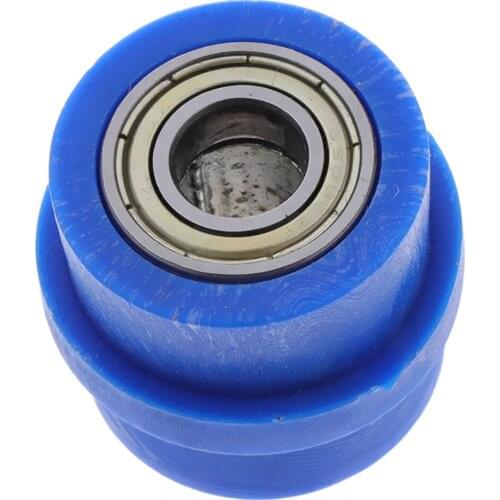 Tensioner Wheel Motorcycle Chain Pulley Pit Dirt Roller Slider (Blue)