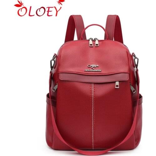 Mochilas Luxury Bagpack Soft Leather Backpack School Bags for Teenage Girls 2020 New Travel Backpack Back Pack Sac A Dos Femme