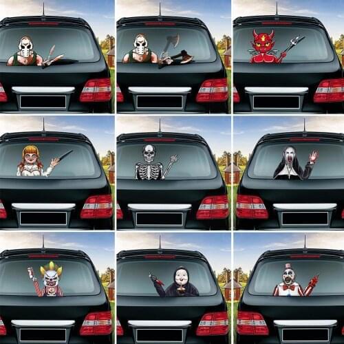 Horror Series Removable Car Stickers Rear Windshield Rear Wiper Decals Sticker Auto Waving Decoration Car Window Sticker St R9P0