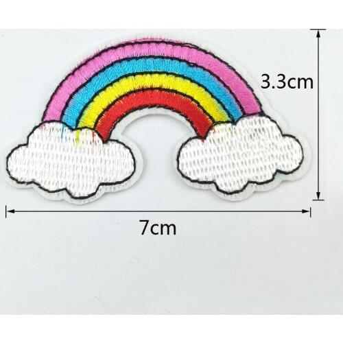 1Pcs Rainbow Style Applique Clothing Embroidery Patch Fabric Sticker Iron On Patch Craft Sewing Repair Embroidered BT160