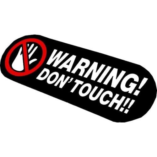 8x2.7cm 1 Pcs Warning Do Not Touch Stickers Hands Off Caution Bikes Phone Car Styling Vinyl Truck Decals Reflective