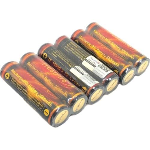 10pcslot TrustFire 18650 Battery 3.7V 3000mAh By Camera Torch Flashlight 18650 Rechargeable Lithium Batteries with Protected PCB