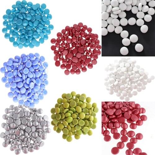 100Pcs Beautiful Table Scatters Marbles Balls Flat Bottom Fish Tank Pebbles Glass Crystal Stones Home DIY Crafts Supplies