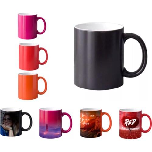 2Pcs Heat Printing Mug Cup 11Oz Blank Sublimation Color Changing Magic Mug Customized Logo Mugs