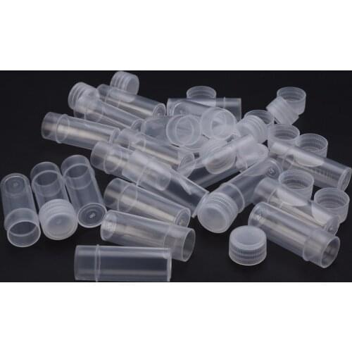 5/20/50PCS 5ml Plastic Sample Bottle Small Bottle Test Tube Mini Bottles Storage Containers White