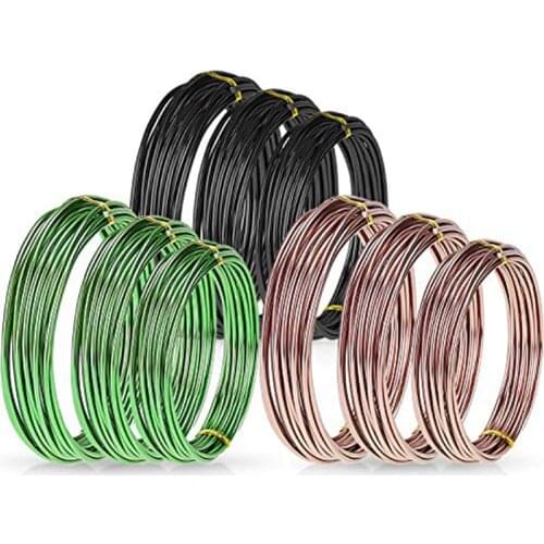 9 Rolls Bonsai Wires Anodized Aluminum Bonsai Training Wire with 3 Sizes (1.0 Mm,1.5 Mm,2.0 Mm),Total 147 Feet