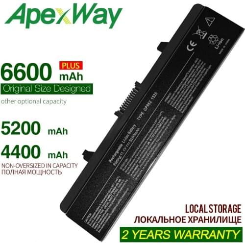 ApexWay 6 cells laptop battery for Dell Inspiron 1525 1526 1545 0GW252 0XR693 312-0625 312-0626 312-0633 312-0634 451-10478