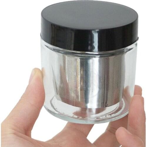 Diamond Washing Cup Alcohol Cleaner Gemstone Cleaning Glass Jar Bottle with Metal Sieve