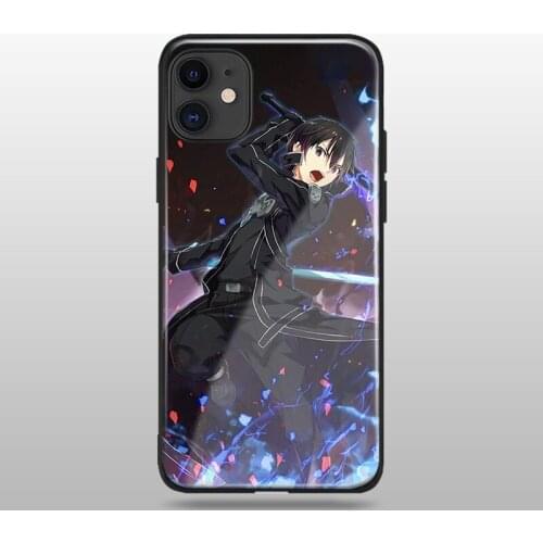 Kirito Sword Art Online anime soft silicone tempered glass For iPhone SE 6 6s 7 8 Plus X XR XS 11 Pro Max phone case cover shell