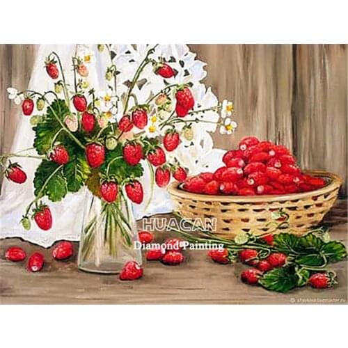 Flowers Fruit DIY 11CT Embroidery Cross Stitch Kits Needlework Craft Set Cotton Thread Printed Canvas Home Decoration Design