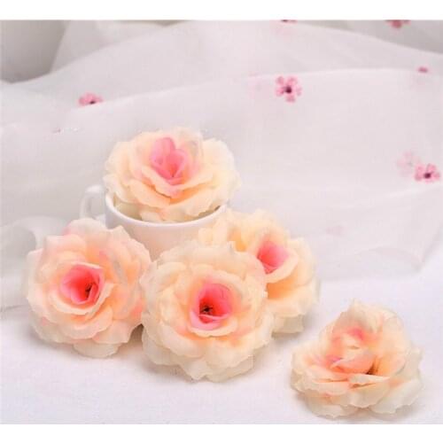 10pcs 8cm Colorful Artificial Rose Silk Flower Heads Decorative Flowers for Wedding Home Party Banquet Decoration Fake Flower