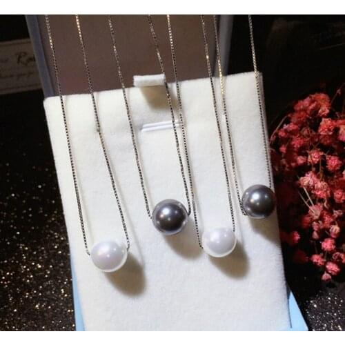 Hot 100% Original 925 Sterling Silver Natural Mother Of Pearl 10mm Necklaces Pendant Natural Shell Pearls Jewelry Wholesale