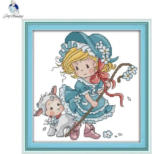 Joy Sunday shepherdess Canvas DMC 11ct 14ct Counted Chinese Cross Stitch Kits printed Embroidery Home Decor Needlework
