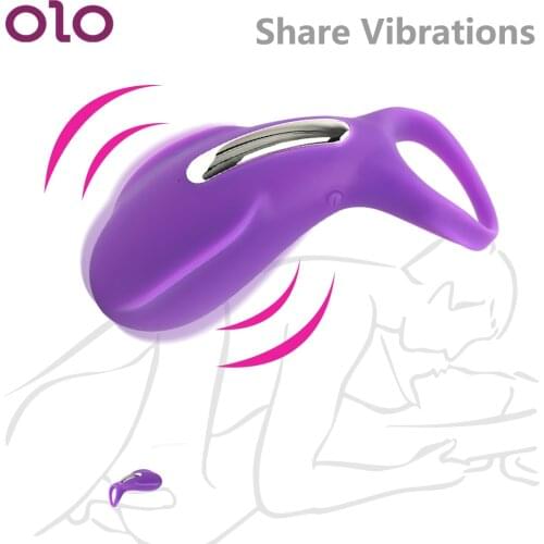 OLO Cock Rings Silicone Delay Ejaculation Vibrator Penis Rings 36 Speed Clitoris Vagina Stimulate Sex Toys for Men Couple