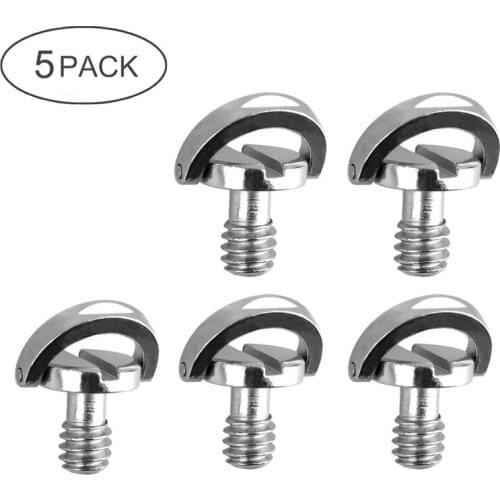 Hot 5 Pack 1/4inch Quick Release Plate Mounting Screw D-ring D Shaft QR Screw Adapter Mount for DSLR Camera Tripod Monopod QR Pl