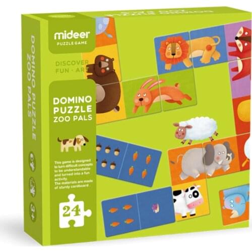 Mideer Cartoon Animals Paper Double-sided Matching Plane Puzzle Kindergarten Baby Childrens Educational Toys