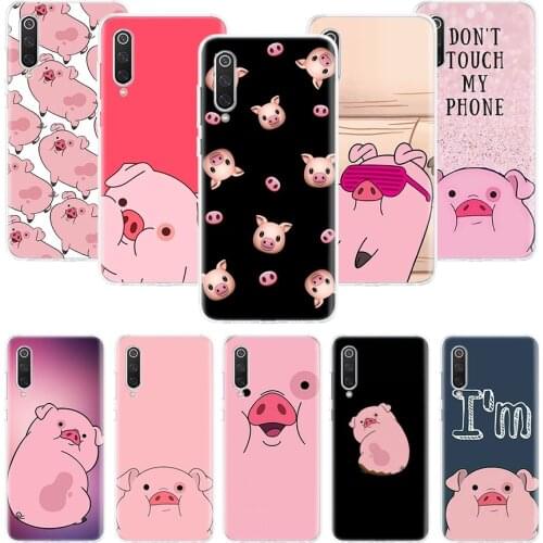 Cute PINK Kawai Pig Phone Case For Xiaomi Mi Note 10 11 9 8 10T 9T CC9 A1 A2 A3 5X 6X Pocophone F1 X3 F2 Pro Lite Coque Cover