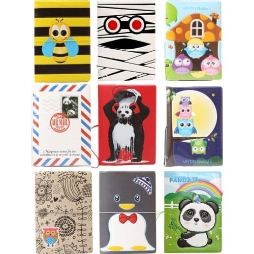 Fashion Passport Holder PVC 3D Design Travel Passport Cover Unisex Card Case Cartoon Bee Panda Penguin Owl Mummy Card Bags