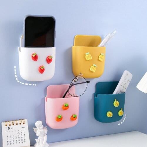 Cartoon Remote Control Storage Box Cute Wall-mounted Shelf Bedside Mobile Phone Hanger Stationery Storage Box