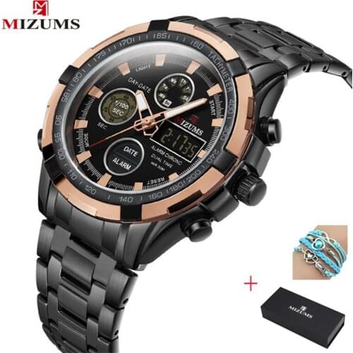 2020 Mens Watch MIZUMS Brand Student Watch Mens Quartz Electronic Watch Waterproof Luminous All Steel Belt Sports Watch Luxury