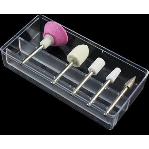 5 Pcs Ceramic Diamond Nail Drill Bits Set Milling Cutter Manicure Machine Nail Accessories Electric Nail Files Nail Art Tools