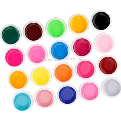 Hot NEW 20 Different Pure / Solid Colors UV Nail Art UV Builder Gel Set