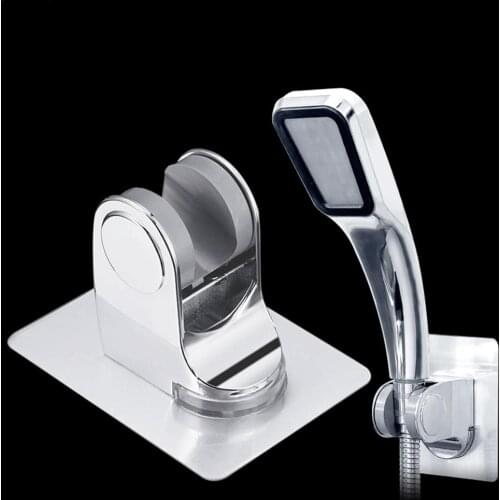 LeKing Wall Gel Mounted Shower Head Stand Bracket Holder Hand Held Bathroom Shower Head Fitting Portable Bathroom Accessories