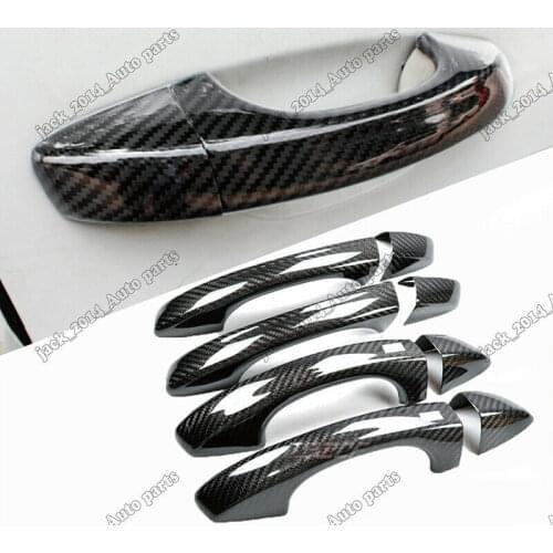 Real Carbon Fiber Side Door Handle Cover Trim for VW Volkswagen Golf 7 2014-2018