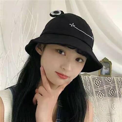 Fashion Spring Summer Women Fisherman Hat Frog Outdoor Sun Hat Wild Sunscreen Cotton Cute Ear Women Bucket Hat