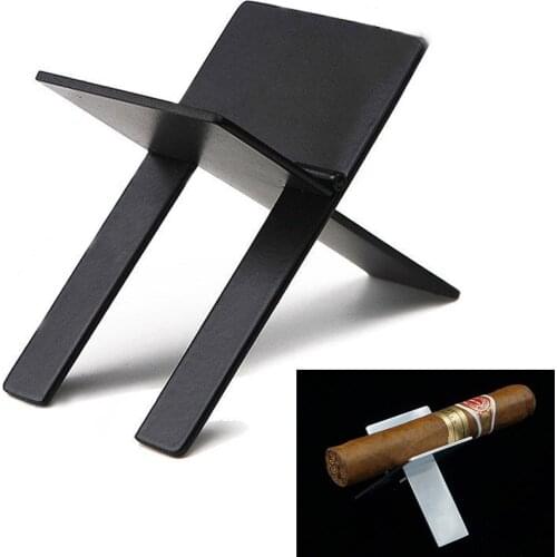 Cigar Stand Holder Classic Stainless Steel Foldable Cigar Cigarette Holder Ashtray Showing Stand Mini Tobacco Support 70x40x5mm