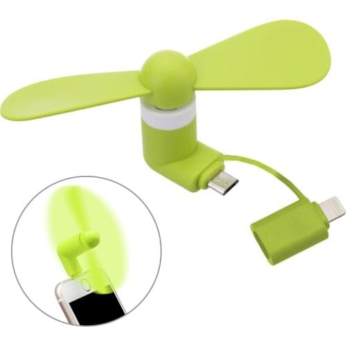 Portable Mini 2 In 1 Mobile Phone Fan, Micro USB Adapter For IPad IPhone IOS Smartphone Android For Samsung LG And Tablet PC