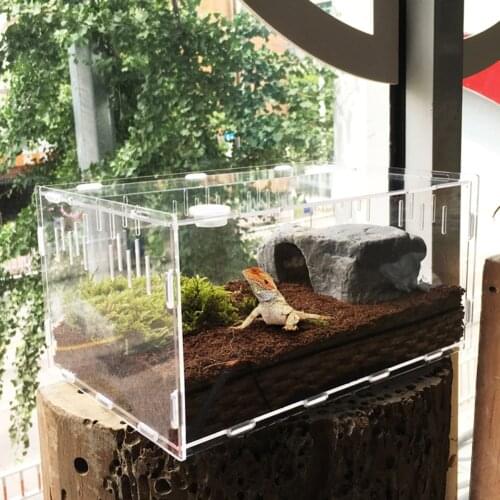 Transparent Acrylic Box Insect Reptile Terrarium Clear Breeding Live Food Feeding Box Snakes Lizard Frogs House Pet Supplies