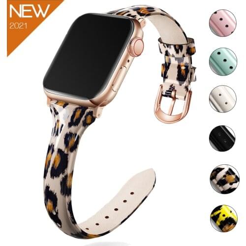 Genuine Leather loop Bracelet Belt Band for Apple Watch 6 SE 5 4 42MM 38MM 44MM 40MM Strap for iWatch series 6 5 4 Wristband