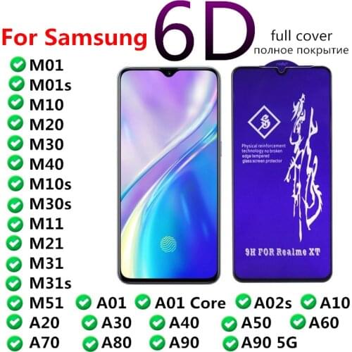 9H Full Cover Tempered Glass For Samsung Galaxy M01 M01s M11 M21 M31 M31s M51 M10 M20 M30 M40 M10s M30s A10 A20 Screen Protector