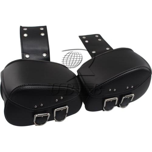 PU Leather Motorcycle Tool Bag Luggage Saddlebags Trunk Storage Bags Universal Fit For Harley Yamaha Honda Accessories Black