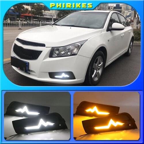 LED Daytime Running Light DRL For Chevrolet Cruze 2009-2014 High-profile DRL Fog Lamp with Turn Signal Dimmed Light