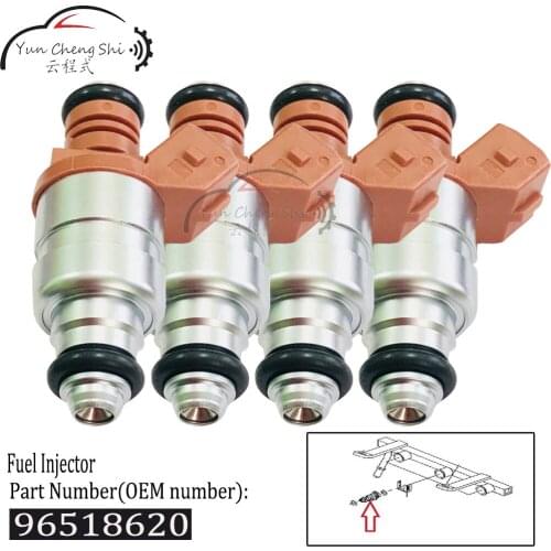 4PCS/set Black Silver Fuel injectors 96518620 96351840 96620255 ADG02801 75114255 For Chevrolet Daewoo Matiz 0.8 1.0 Petrol/LPG