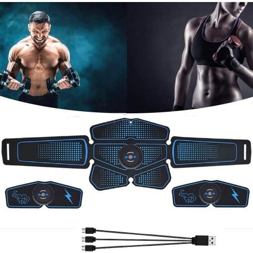 USB Charging Electro Muscle Stimulation Abdominal Stimulator Electroestimulador Trainer Body Slimming Fitness Massage Gym EMS