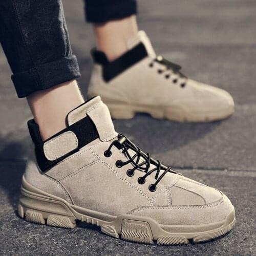 High shoes top Sneaker High causal for leisure wear Casual leather male 2020 loafers flat shoe Mens sneakers men mens fashion