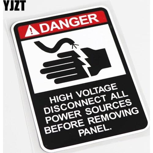 YJZT 8.5CM*12.5CM DANGER HIGH VOLTAGE PVC Decal Decoration Car Sticker Graphical 13-0551
