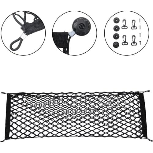 1pc Black Nylon Car Auto Back Rear Trunk Seat Elastic String Net Mesh Storage Bag Pocket Cage Organizer Seat Bag Parts 90x30cm