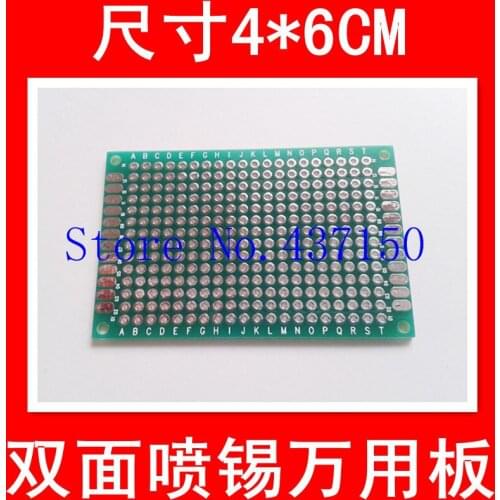10PCS/Lot ,4 * 6CM sided HASL universal board / Universal board / Pegboard / breadboard green oil glass plate thickness 1.5MMFre
