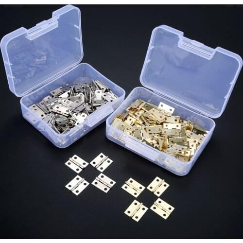 100pcs 18*16mm Furniture Door Cabinet Hinges Jewelry Boxes Decorative Butt Hinge Furniture Fittings with Screws
