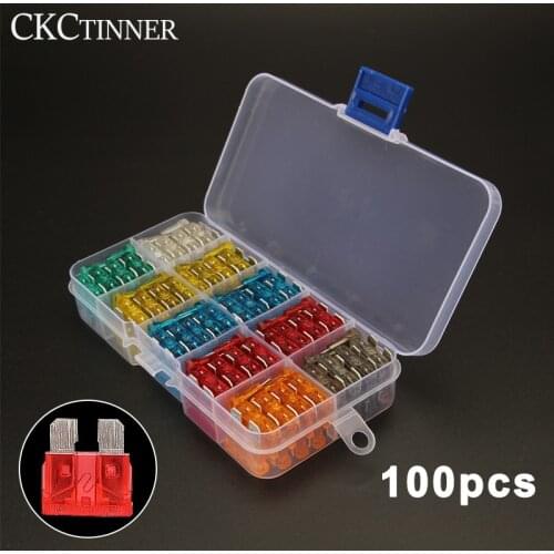 100 pieces of car fuses safe insert car fuse box small leaf fuse Auto fuses