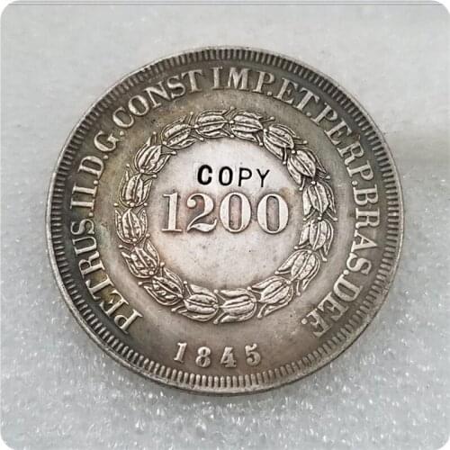 1845 Brazil 1200 Reis COPY COIN