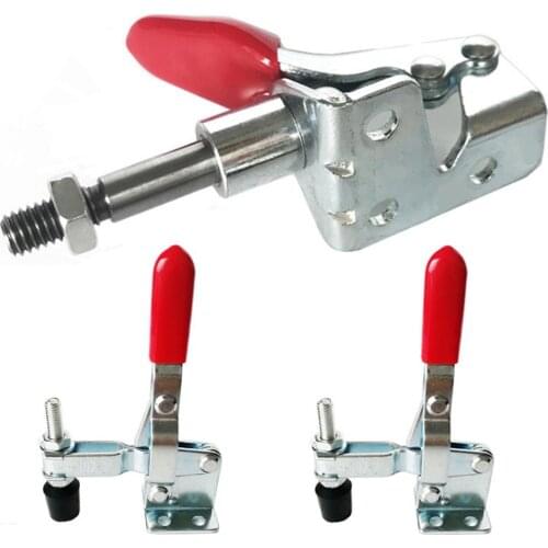 2Pcs Anti-slip Iron Vertical Push Pull Toggle Clamp Quick Positioning Fixture Toggle Clamps Set 50KG Vertical Hand Clip Tool