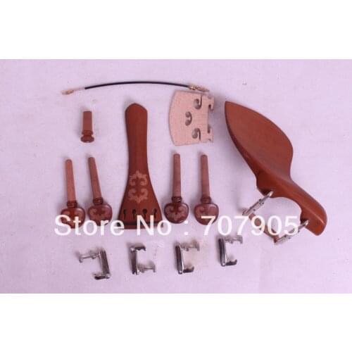 4/4 violin parts jujube,tuner peg chinrest tailpiece tail gut endpin bridge#W7-1