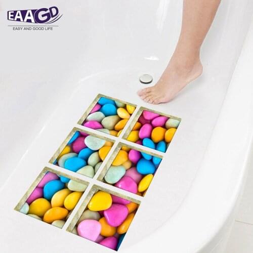 6Pcs/Set Candy Bath Treads Sticker Safety Non Slip Bath Tub Tattoos Tub Stickers Tub Decals Tub Appliques