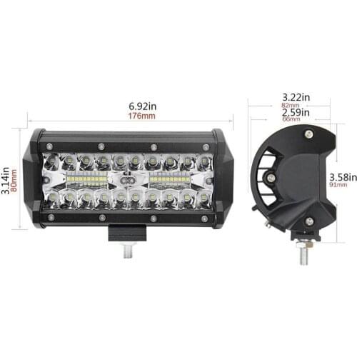 7 Inch 120W Combo Led Light Bars Spot Flood Beam 4x4 Spot 12V 24V 4WD Barra LED Headlight For Auto Parts