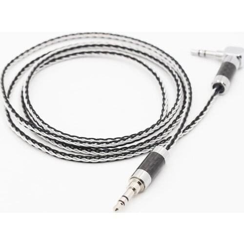 8core twist 3.5mm AUX Cable High Quality Siver-plated 90 Degree Right Angle 3.5 AUX Cord for Car iphoneheadphone speaker MP3/4